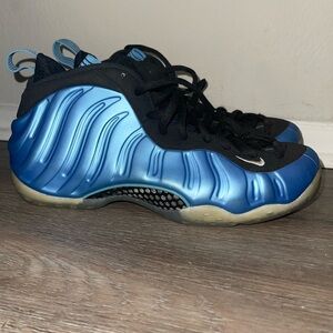 Nike Blue and Black Foamposite Athletic Shoes